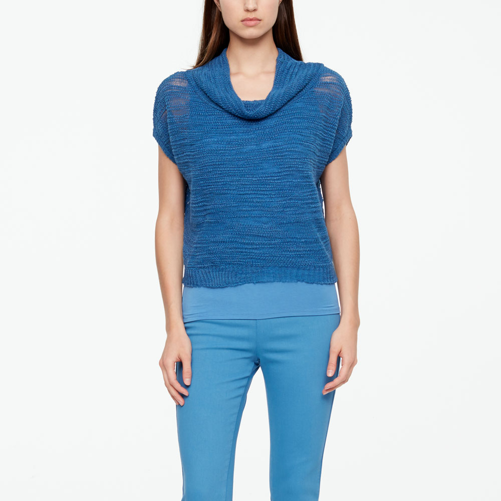 Sarah Pacini OPENWORK SWEATER - SHORT SLEEVES Front