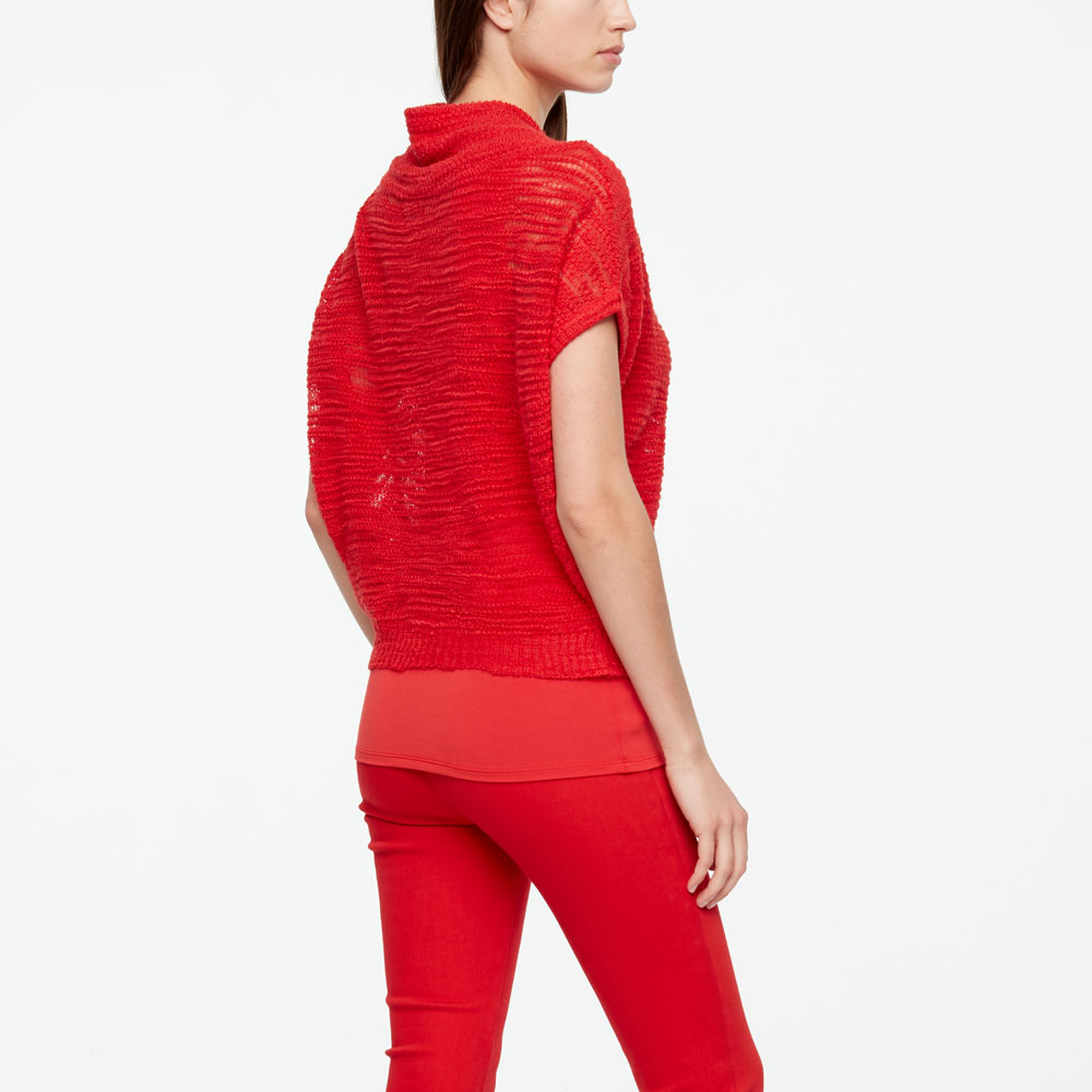 Sarah Pacini OPENWORK SWEATER - SHORT SLEEVES Back view
