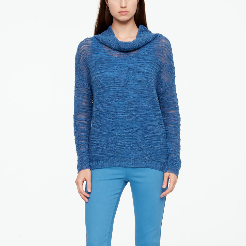 Sarah Pacini PULL EN LIN - COL BÉNITIER De face