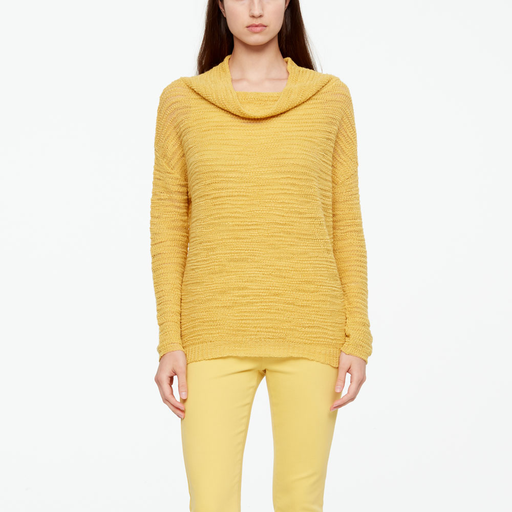 Sarah Pacini LEINEN PULLOVER - COWL KRAGEN Vorne