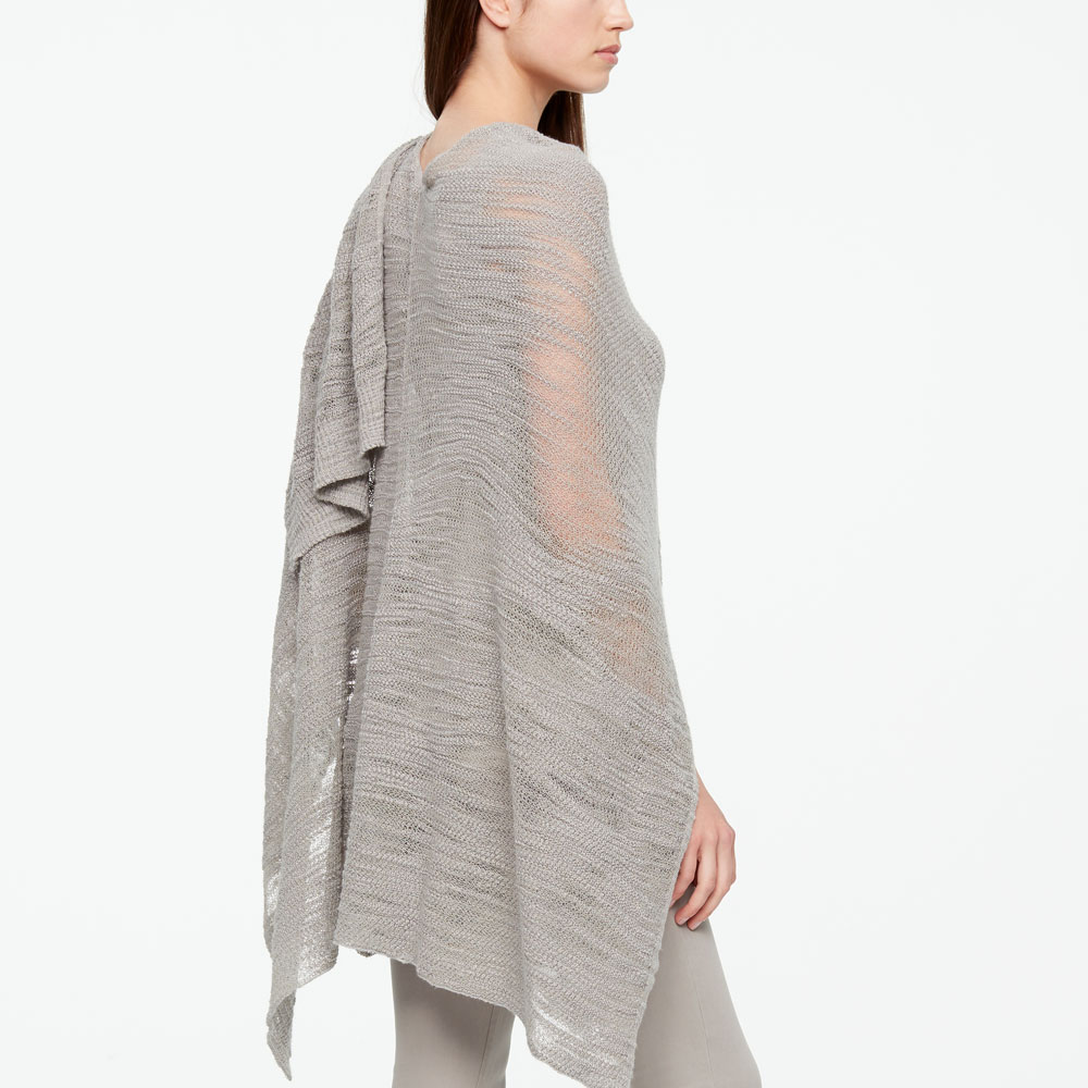 Sarah Pacini LEINEN PONCHO Rück
