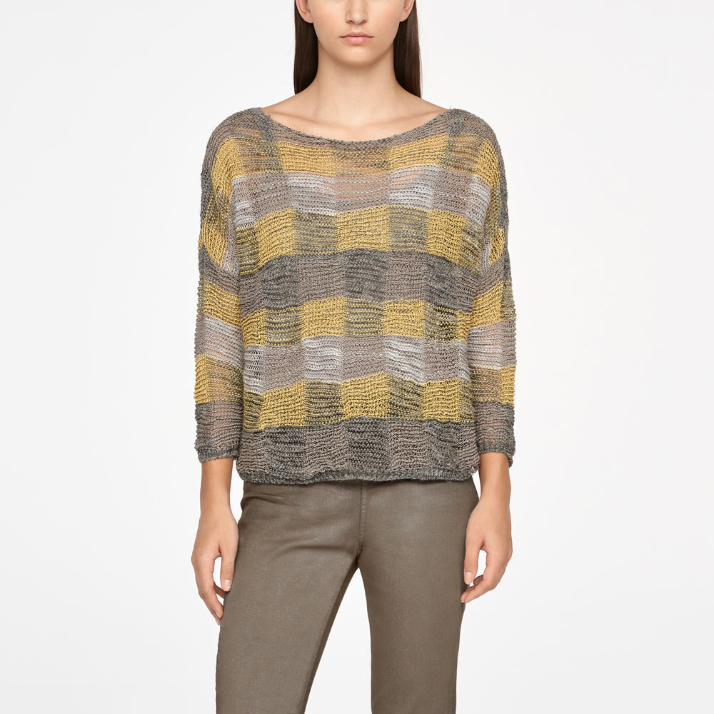 yellow checkered sweater