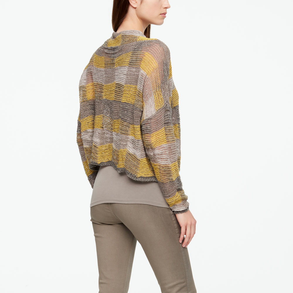 Sarah Pacini LEINEN PULLOVER - SCHACHBRETT OPTIK Rück
