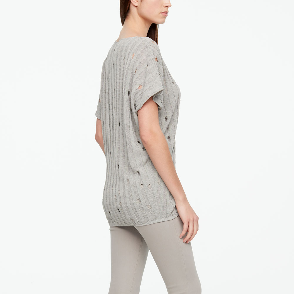 Sarah Pacini LINEN SWEATER - V-NECK Back view