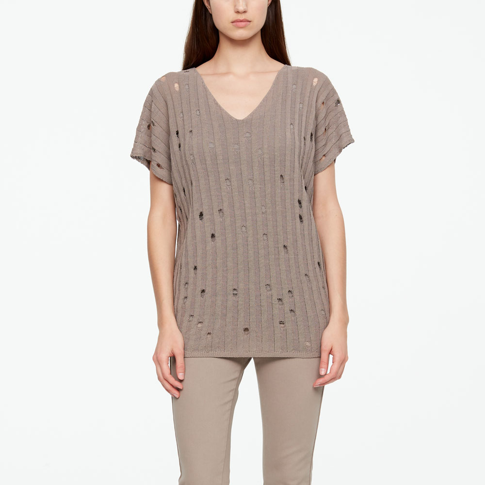 Sarah Pacini PULL EN LIN - COL V De face