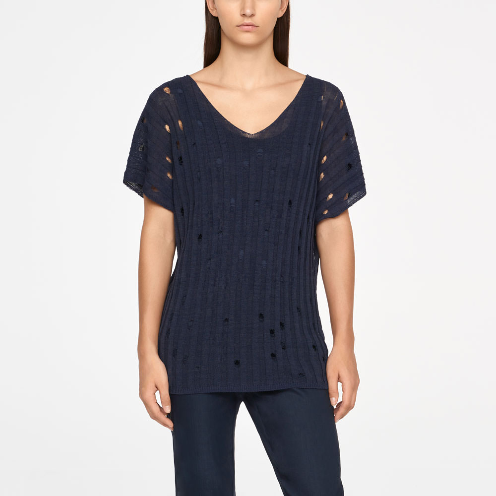 Sarah Pacini PULL EN LIN - COL V De face