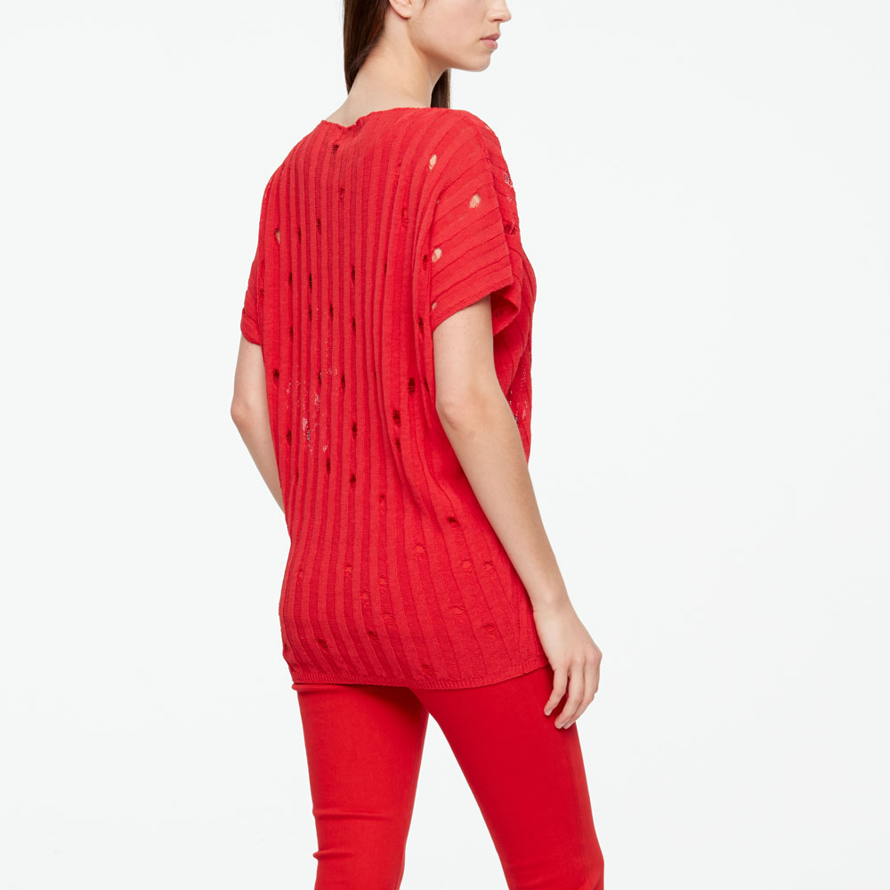 Sarah Pacini LINEN SWEATER - V-NECK Back view