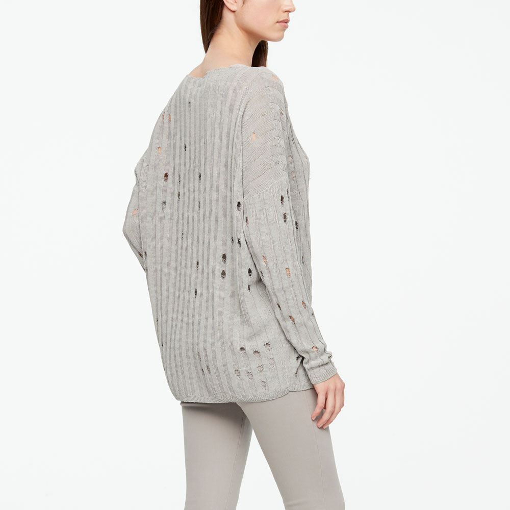 Sarah Pacini PULL EN LIN - MAILLE AJOURÉE Derrière