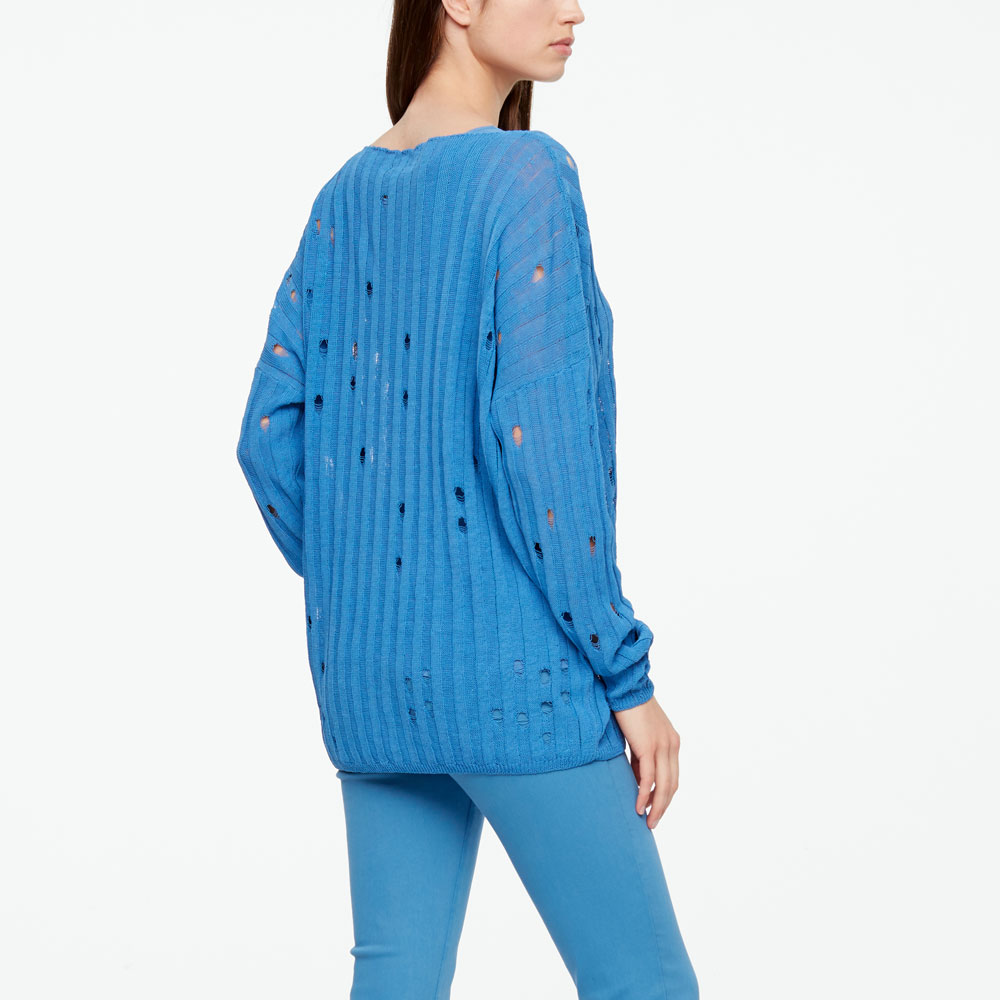 Sarah Pacini PULL EN LIN - MAILLE AJOURÉE Derrière