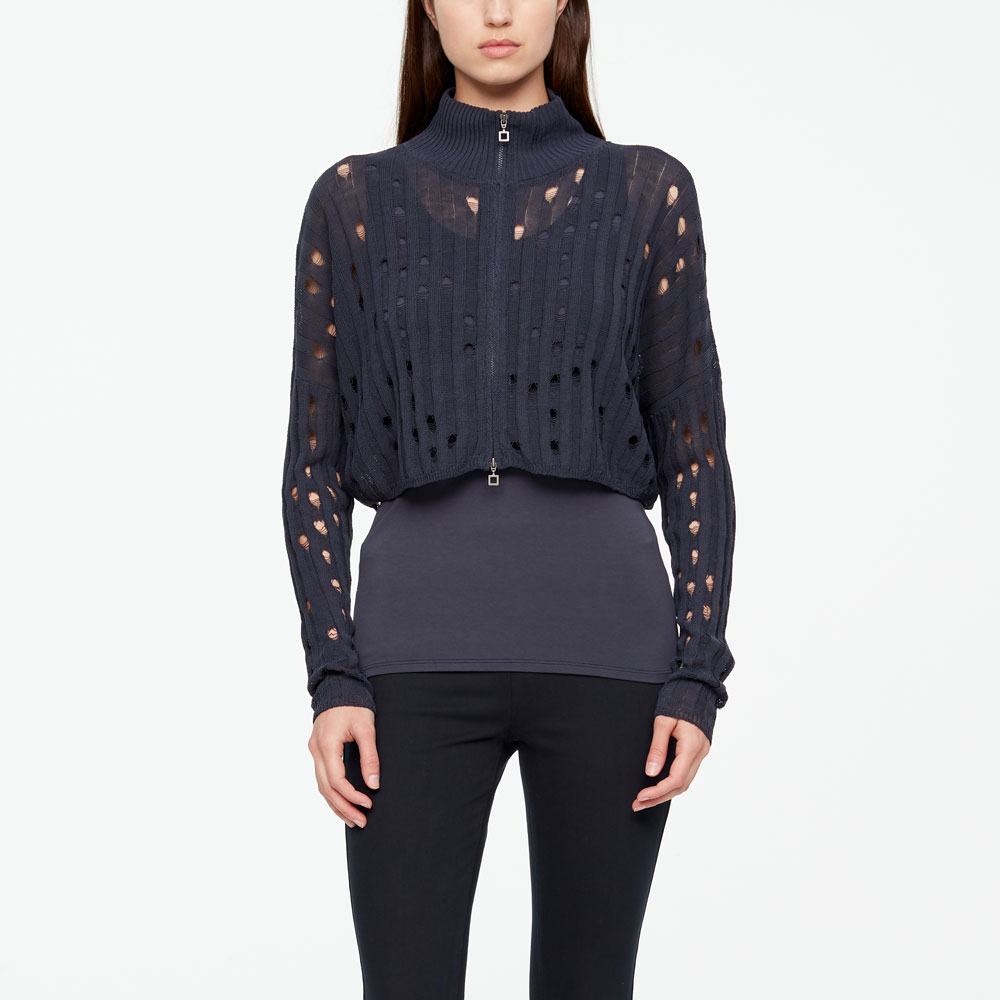 Sarah Pacini CARDIGAN - MAILLE AJOURÉE De face