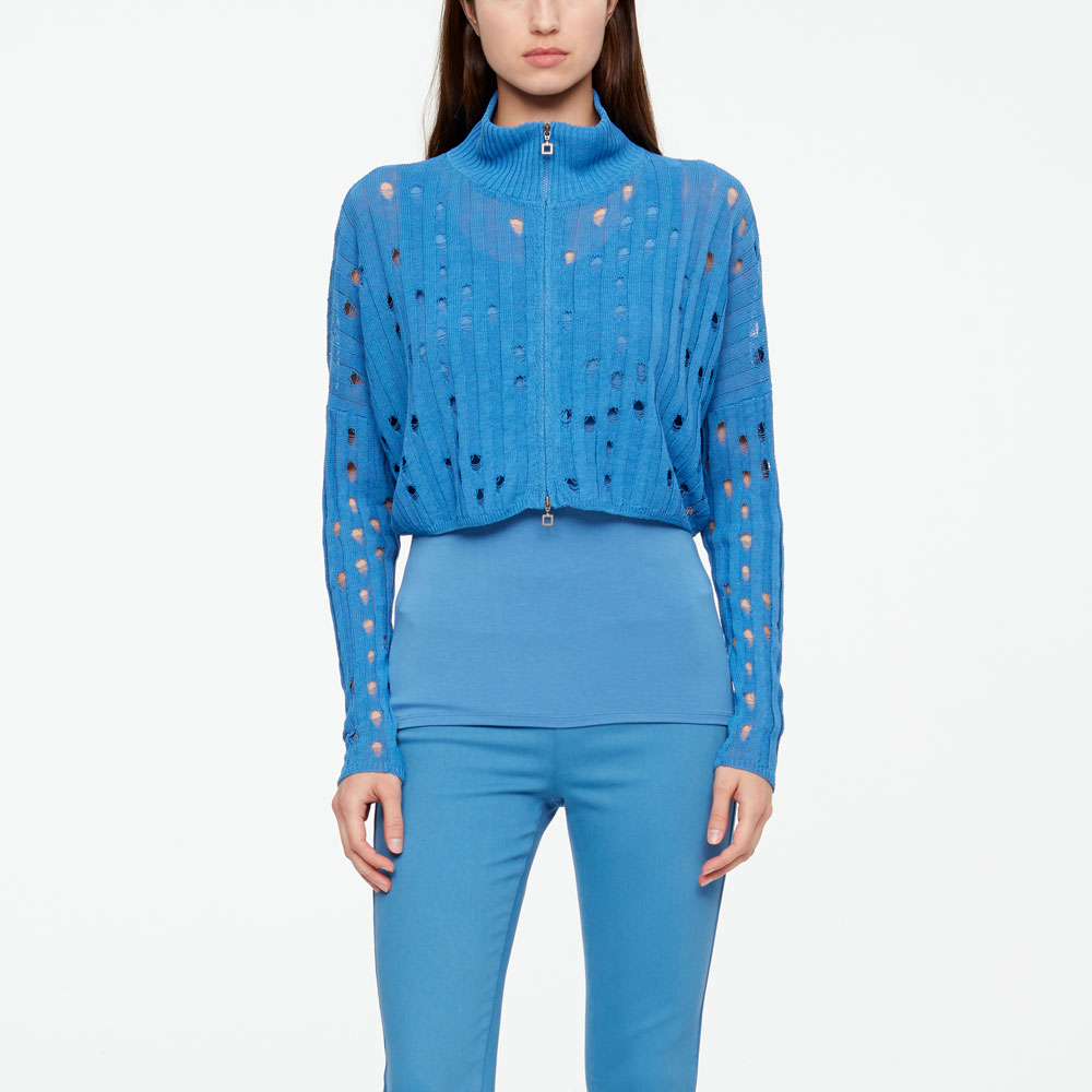 Sarah Pacini CARDIGAN - MAILLE AJOURÉE De face