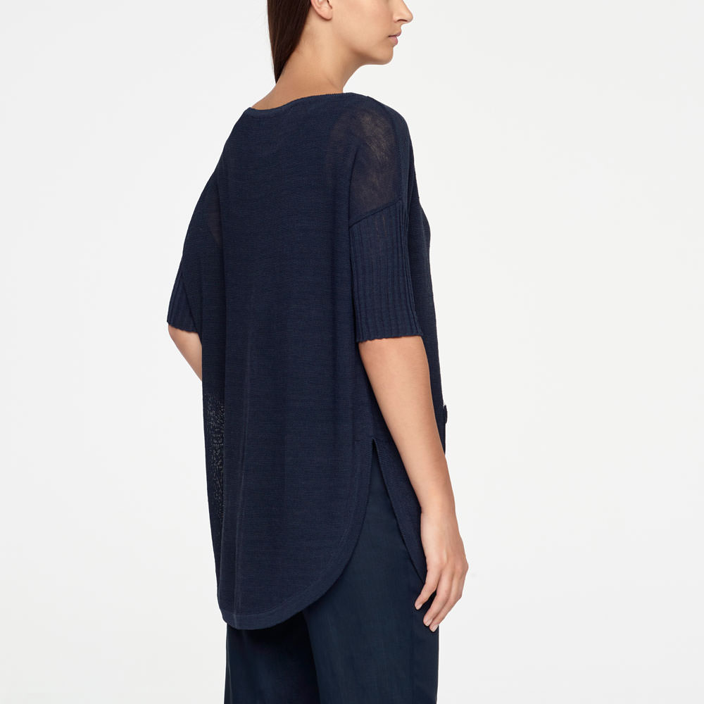 Sarah Pacini PULL EN LIN - POCHES PLAQUÉES Derrière
