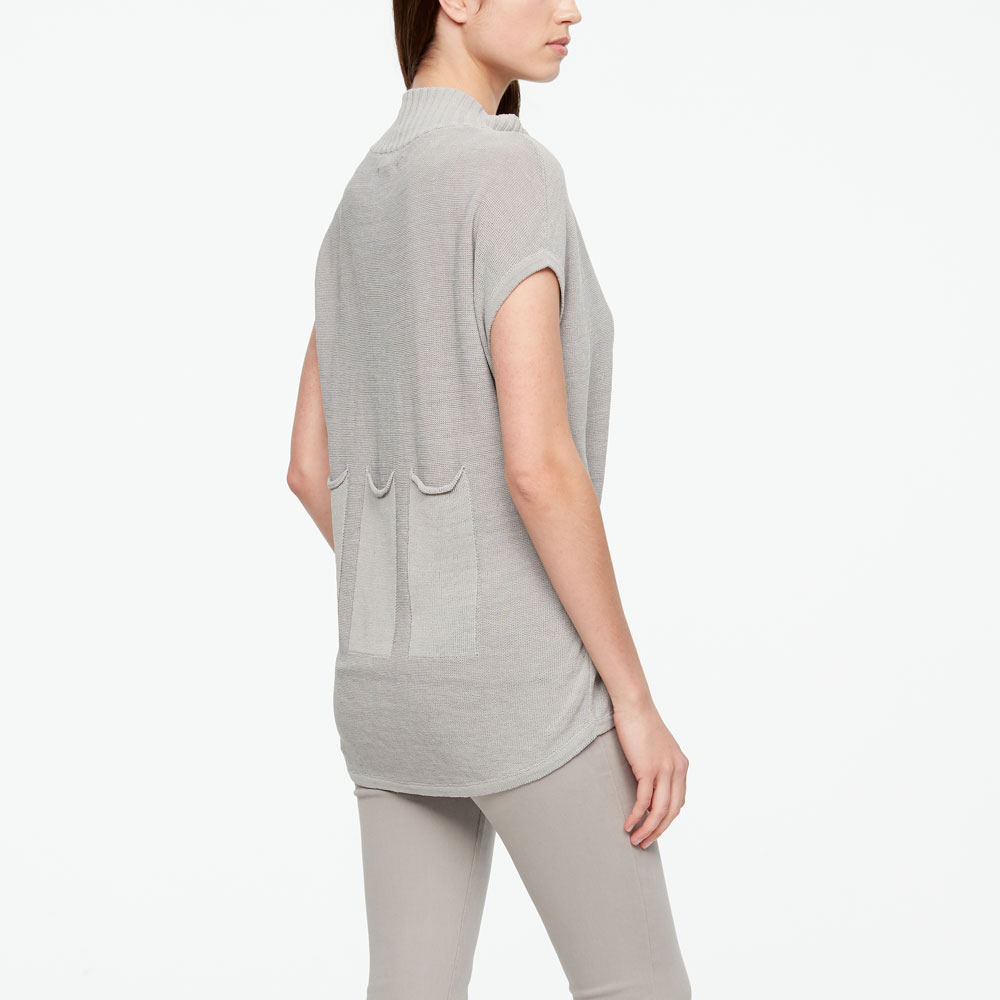 Sarah Pacini LINEN CARDIGAN - DRAWSTRING Back view