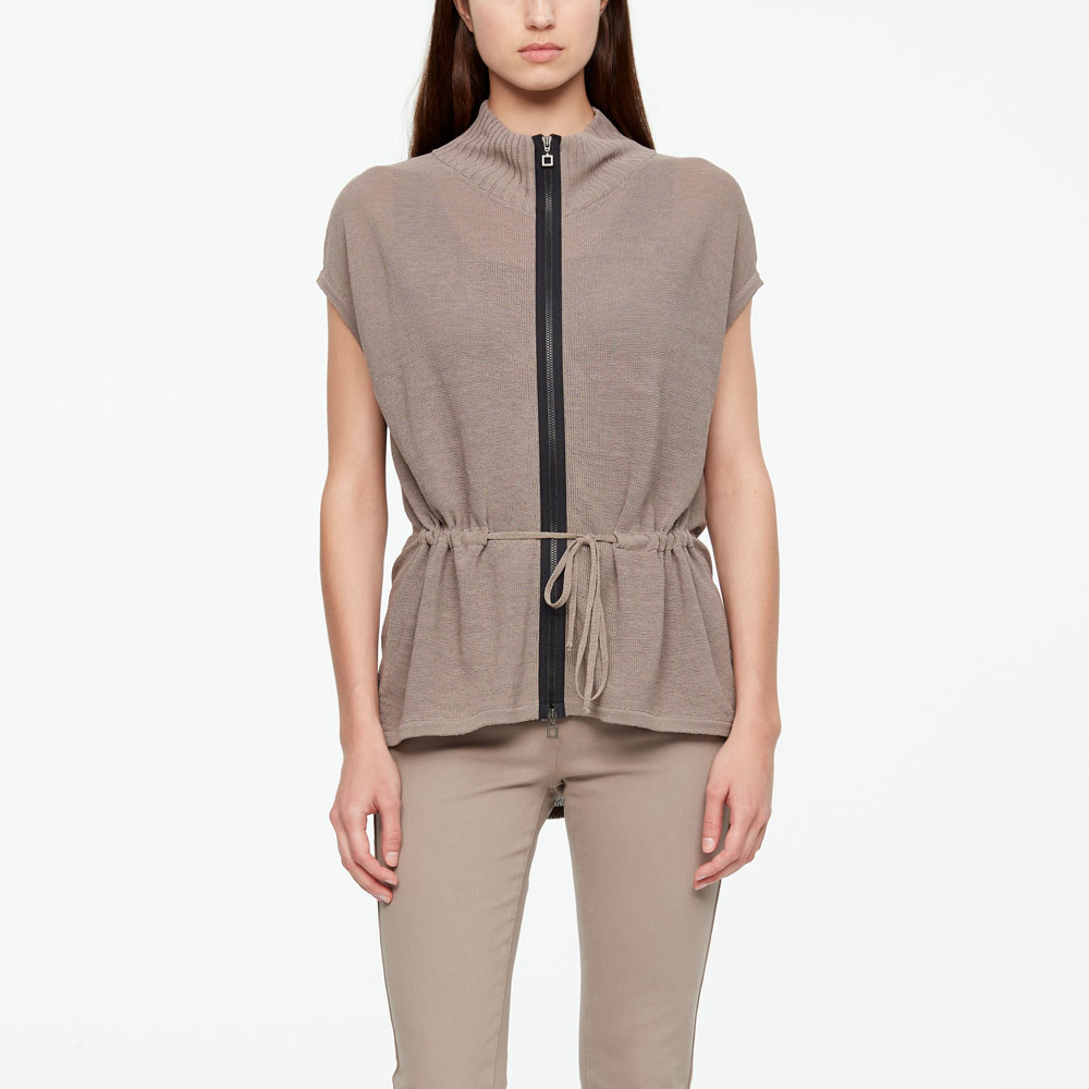Sarah Pacini LINEN CARDIGAN - DRAWSTRING Front