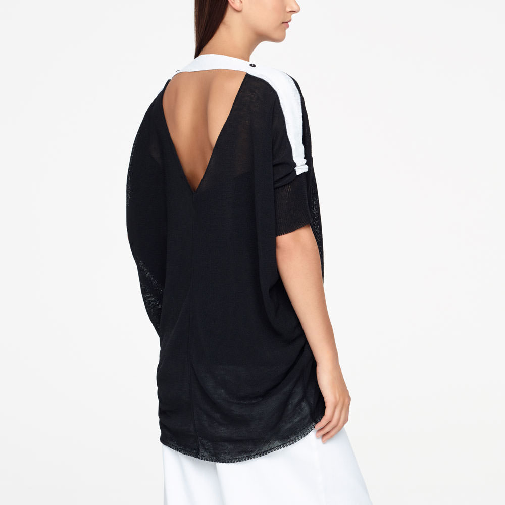 Sarah Pacini PULL EN LIN - DOS DÉCOLLETÉ Derrière