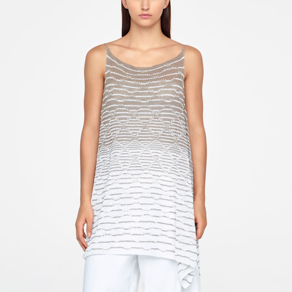 Sarah Pacini LEINEN-SWEATER - SEITLICHER SCHLITZ Vorne