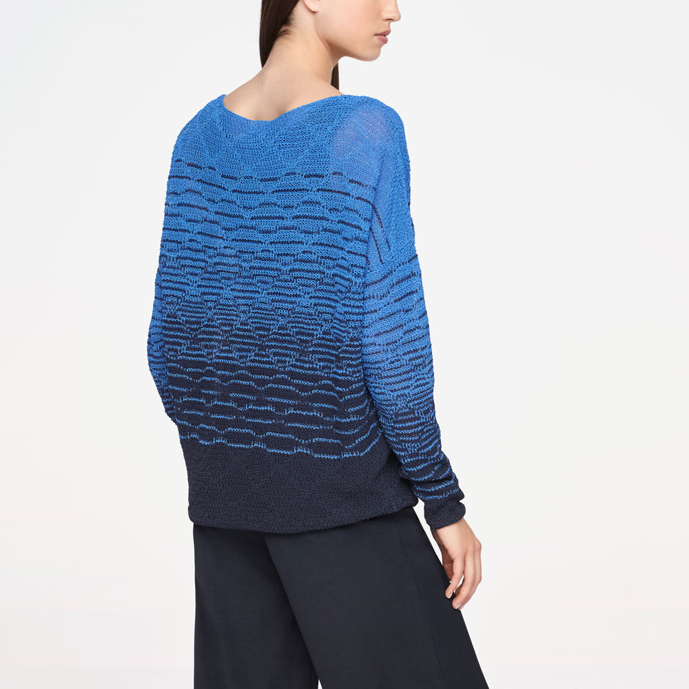 Sarah Pacini LINEN SWEATER - BOATNECK Back view