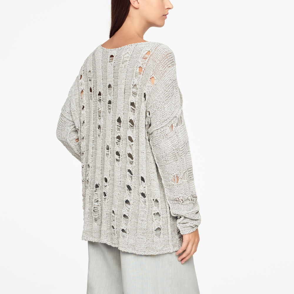 Sarah Pacini LONG SWEATER - OPENWORK Back view