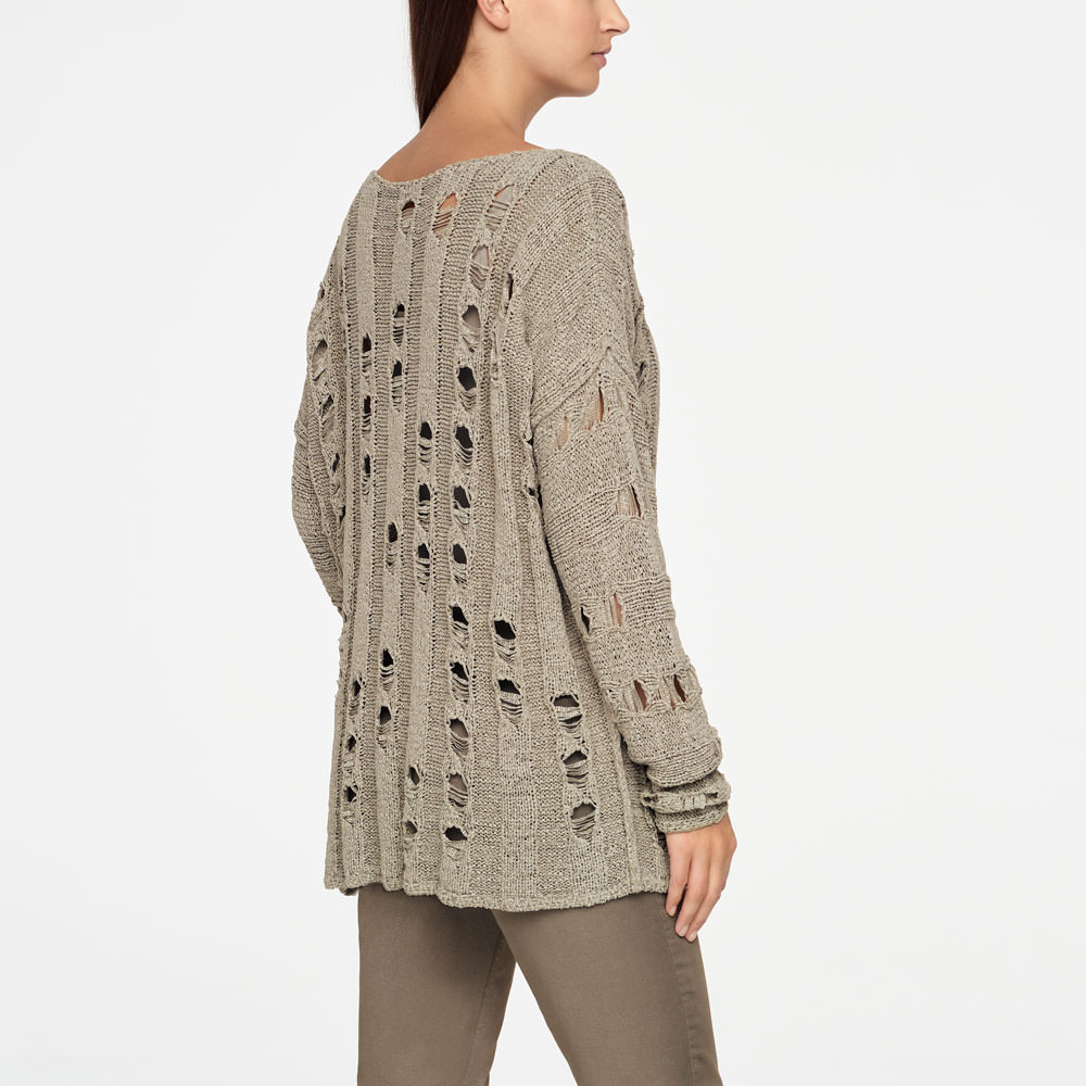 Sarah Pacini PULL LONG - MAILLE AJOURÉE Derrière