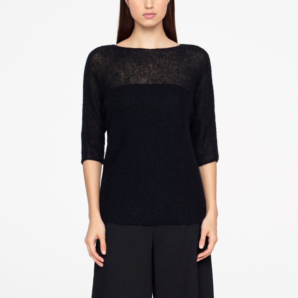 Sarah Pacini MOHAIR SWEATER - HALF SLEEVES Front