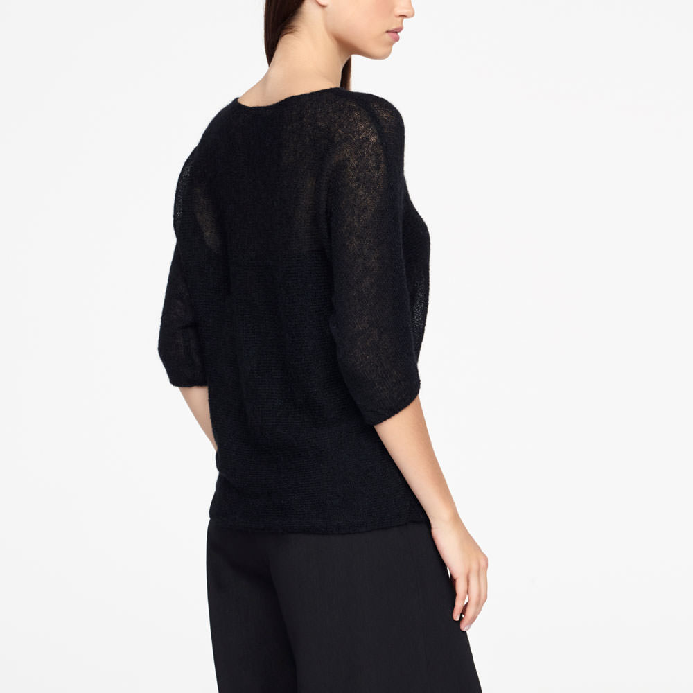 Sarah Pacini MOHAIR SWEATER - HALF SLEEVES Back view