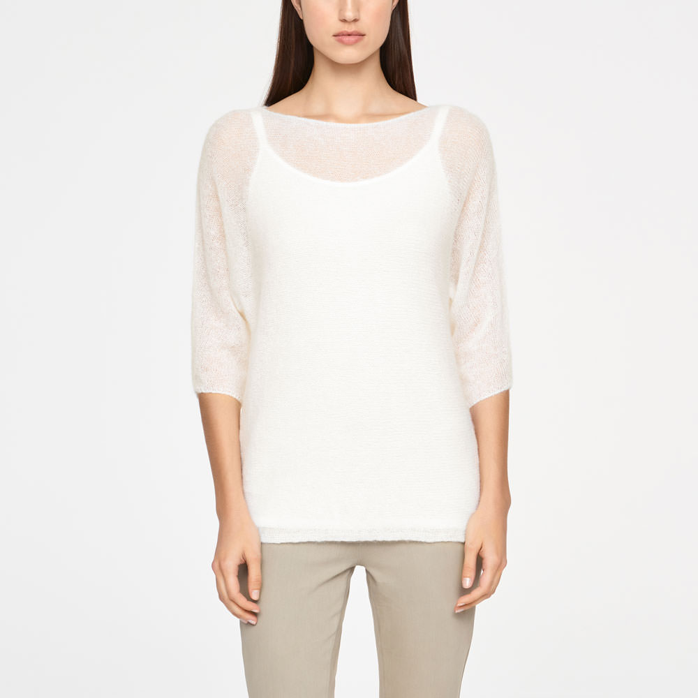 Sarah Pacini MOHAIR SWEATER - HALF SLEEVES Voorzijde