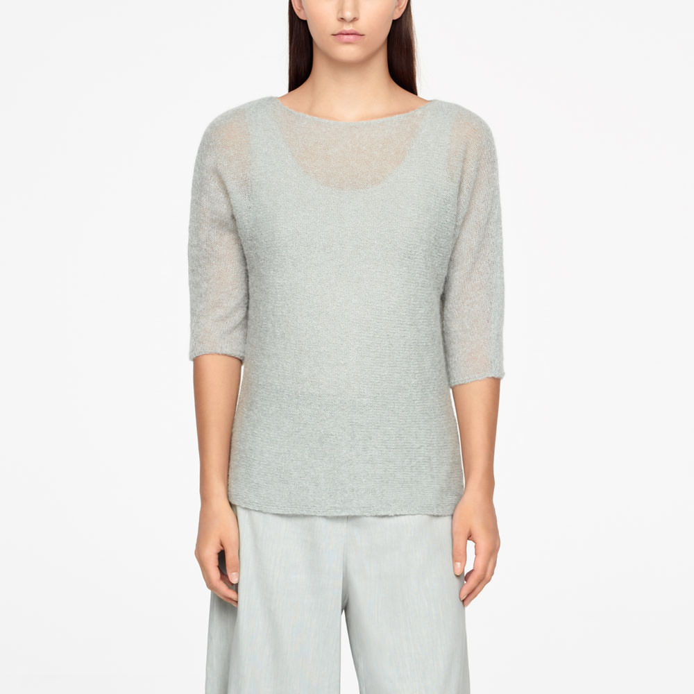 Sarah Pacini MOHAIR SWEATER - HALF SLEEVES Voorzijde