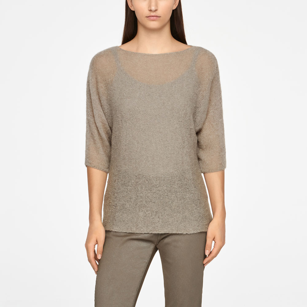 Sarah Pacini MOHAIR SWEATER - HALF SLEEVES Voorzijde