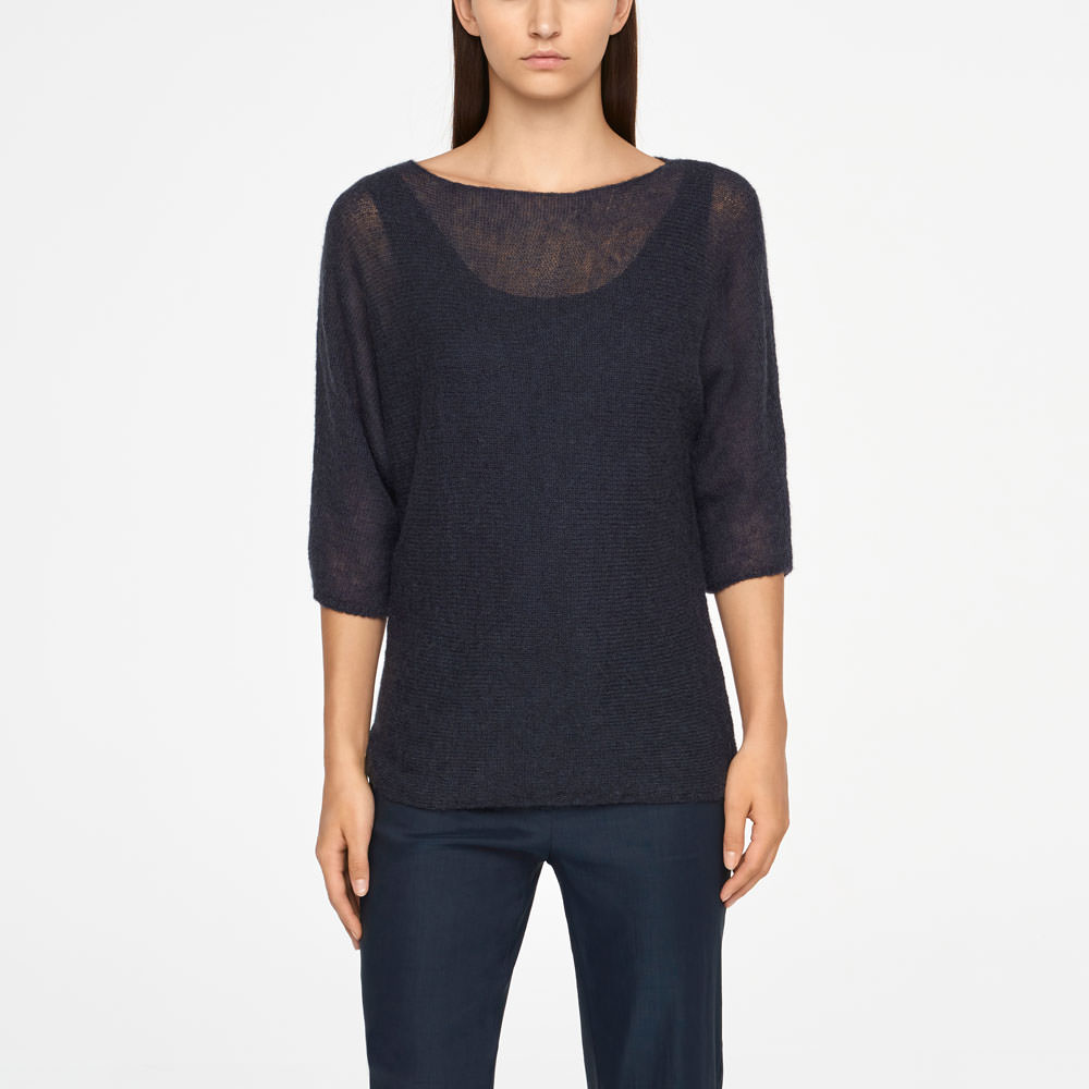 Sarah Pacini MOHAIR SWEATER - HALF SLEEVES Voorzijde