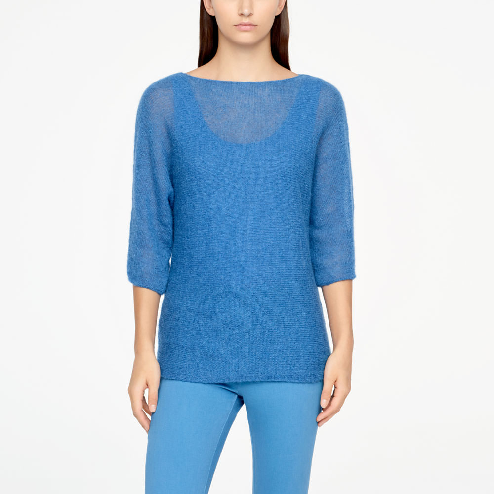 Sarah Pacini MOHAIR SWEATER - HALF SLEEVES Voorzijde