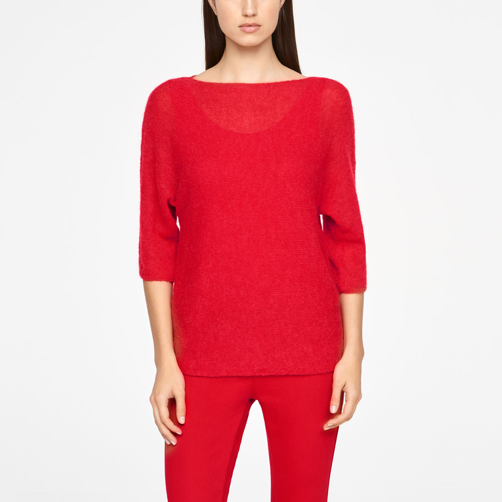 Sarah Pacini MOHAIR SWEATER - HALF SLEEVES Voorzijde