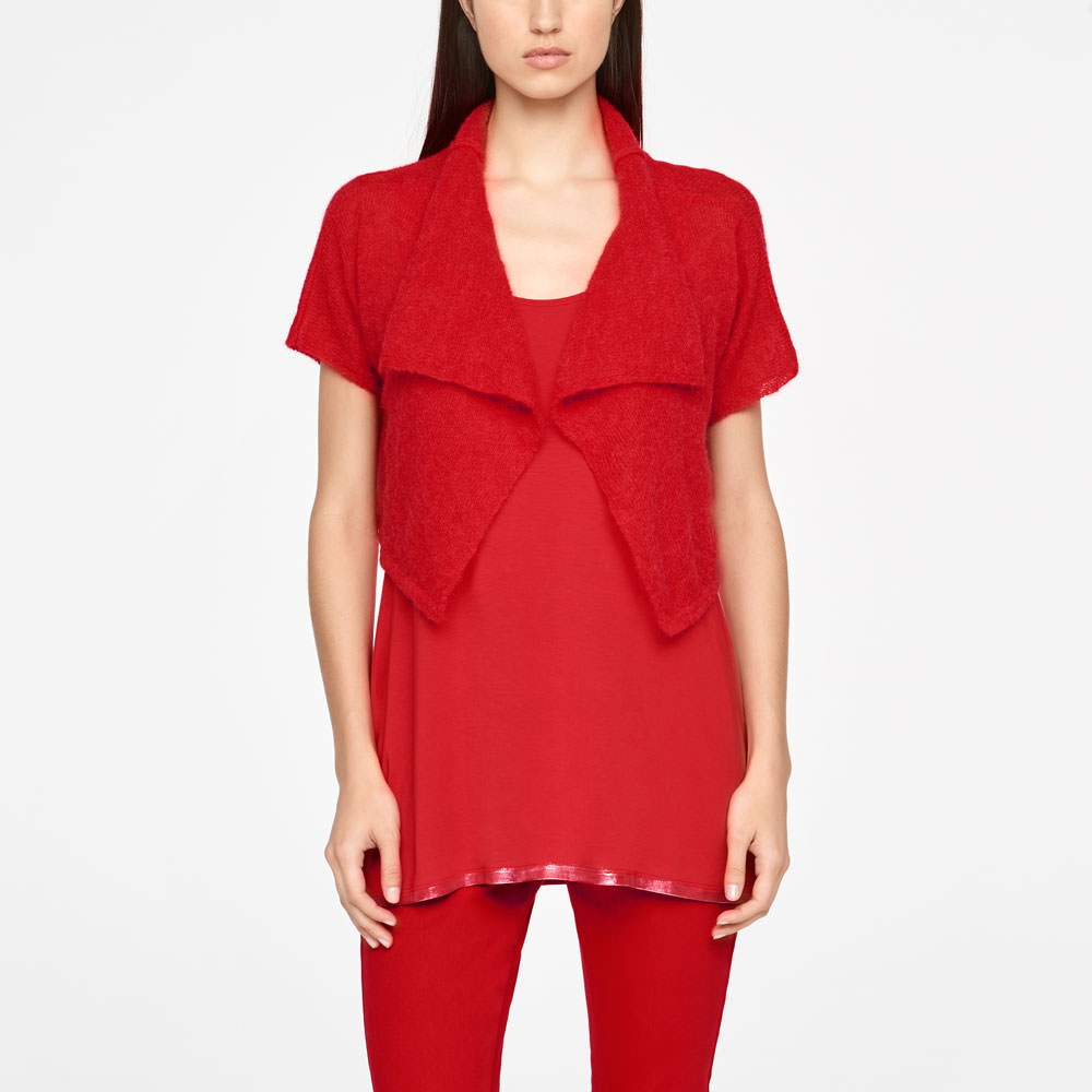 Sarah Pacini CROPPED MOHAIR CARDIGAN Voorzijde