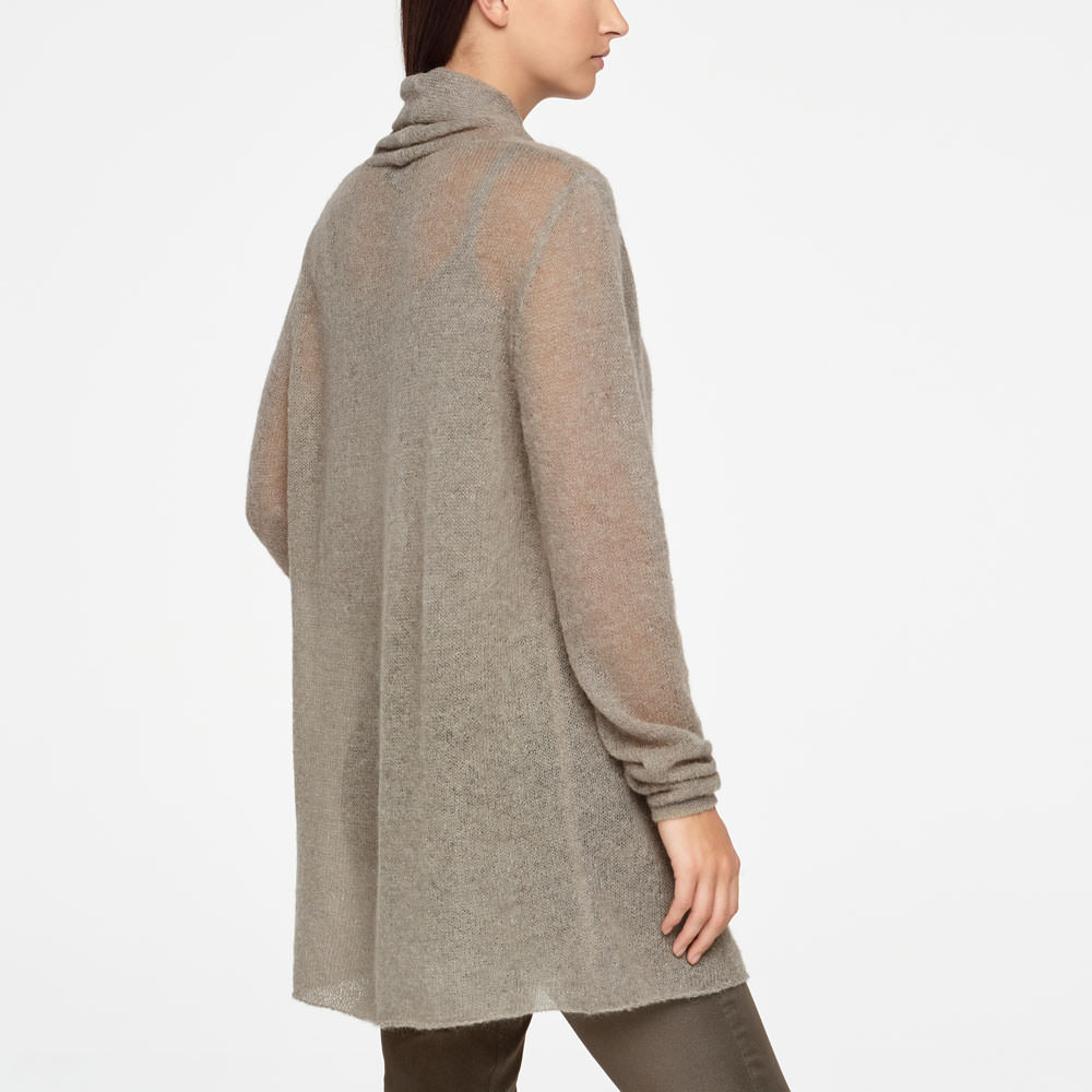 Langer Cardigan Ultra Leichtes Mohair Von Sarah Pacini In Taupe Aus Mohair