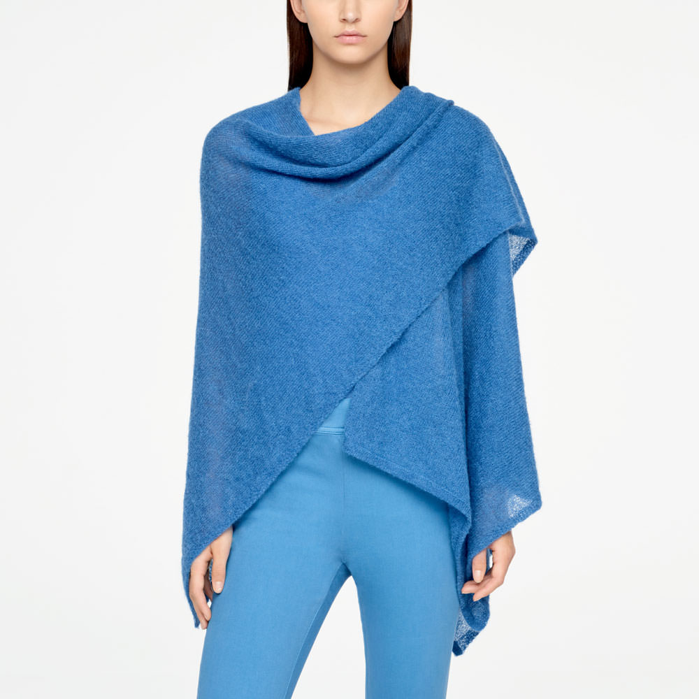Sarah Pacini PONCHO EN MOHAIR De face