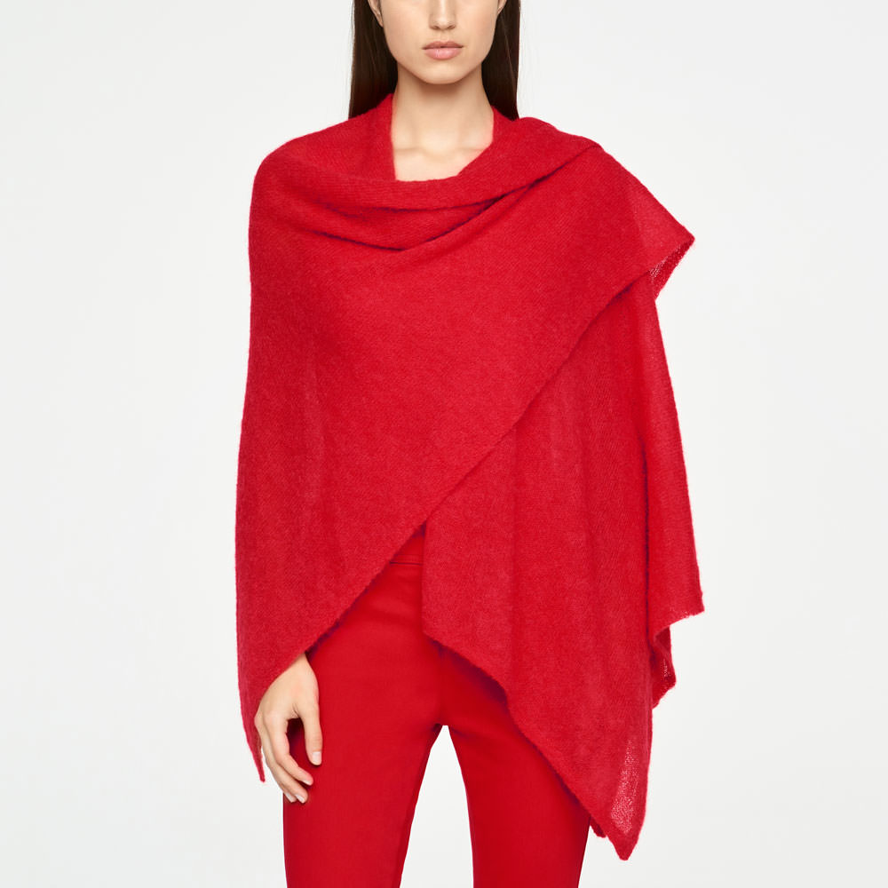 Sarah Pacini MOHAIR PONCHO Front