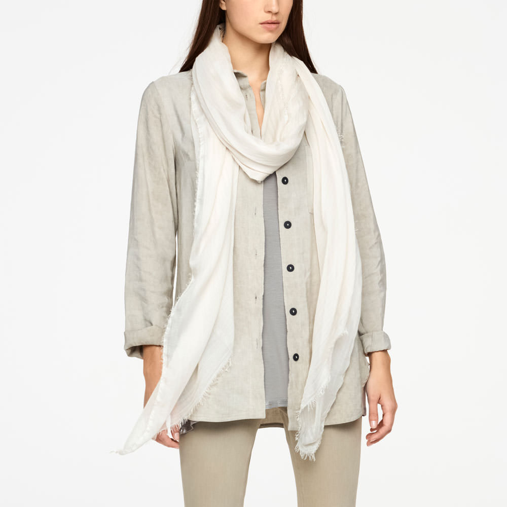 Sarah Pacini SHAWL SCARF - FRAYED EDGES Front