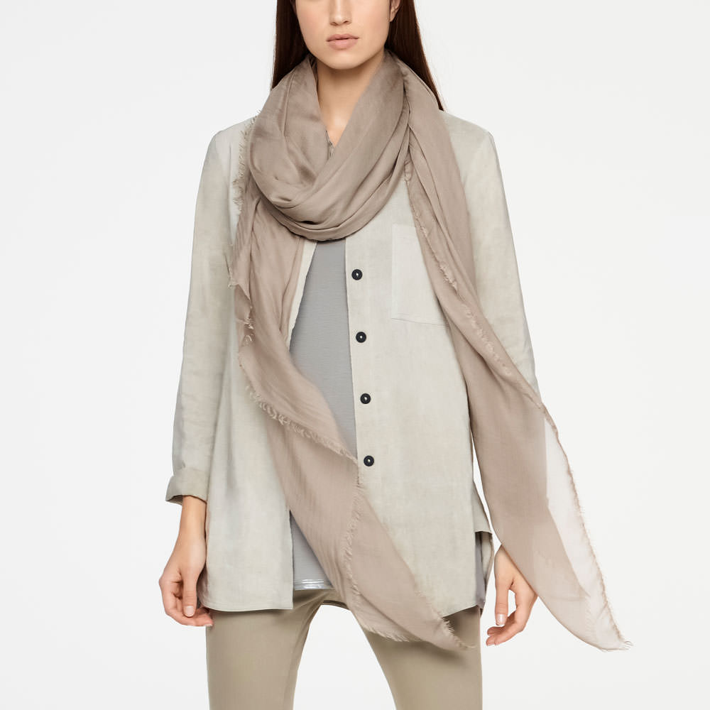 Sarah Pacini SHAWL SCARF - FRAYED EDGES Front
