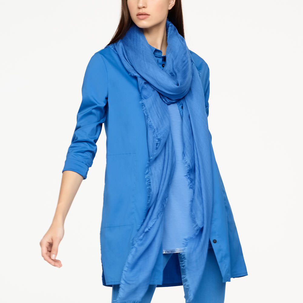 Sarah Pacini SHAWL SCARF - FRAYED EDGES Front
