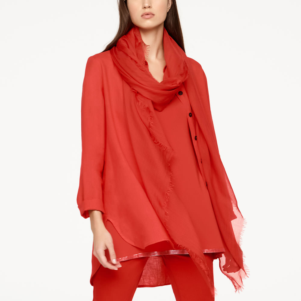 Sarah Pacini SHAWL SCARF - FRAYED EDGES Front