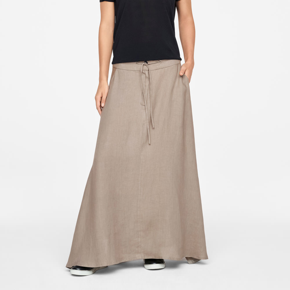 Sarah Pacini JUPE EN LIN - CORDON De face