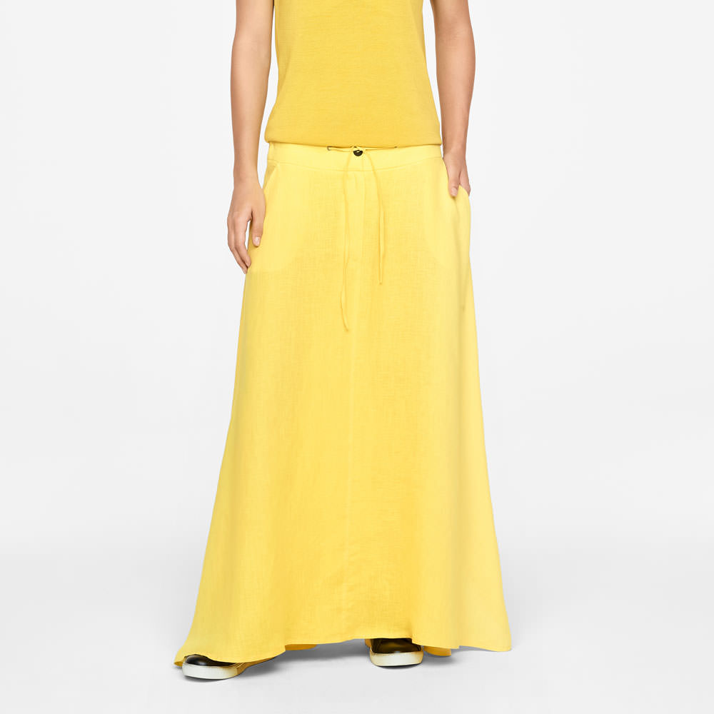 Sarah Pacini JUPE EN LIN - CORDON De face