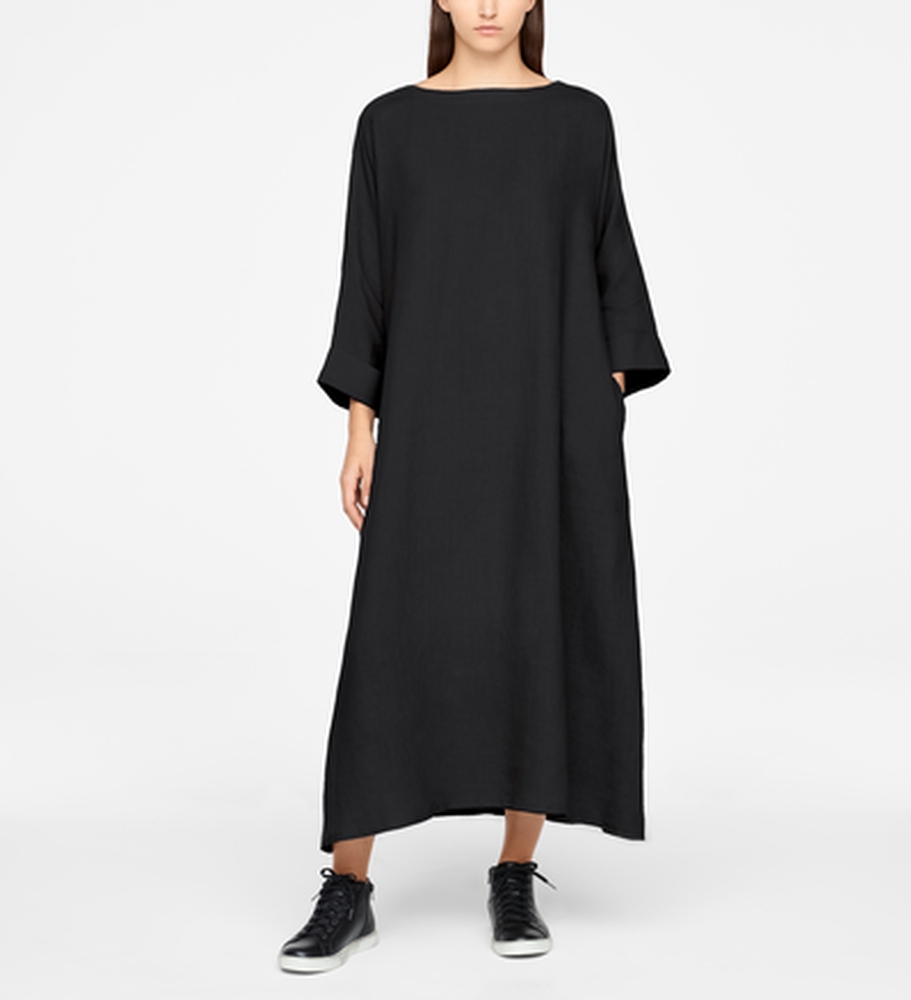 Sarah Pacini ROBE MAXI EN LIN De face