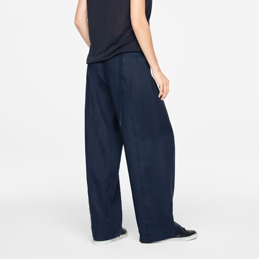 Sarah Pacini PANTALON EN LIN - JAMBE LARGE Derrière