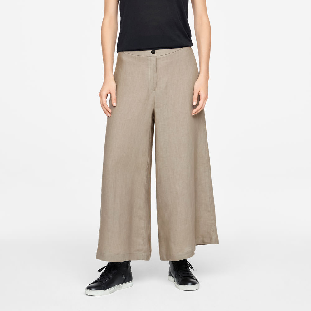 Sarah Pacini LINEN PANTS - GAUCHO Front