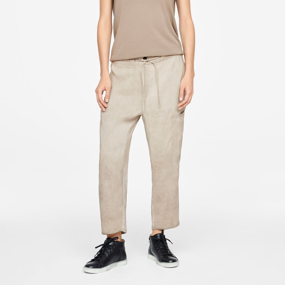 Sarah Pacini LEINENHOSE - KORDELZUG Vorne