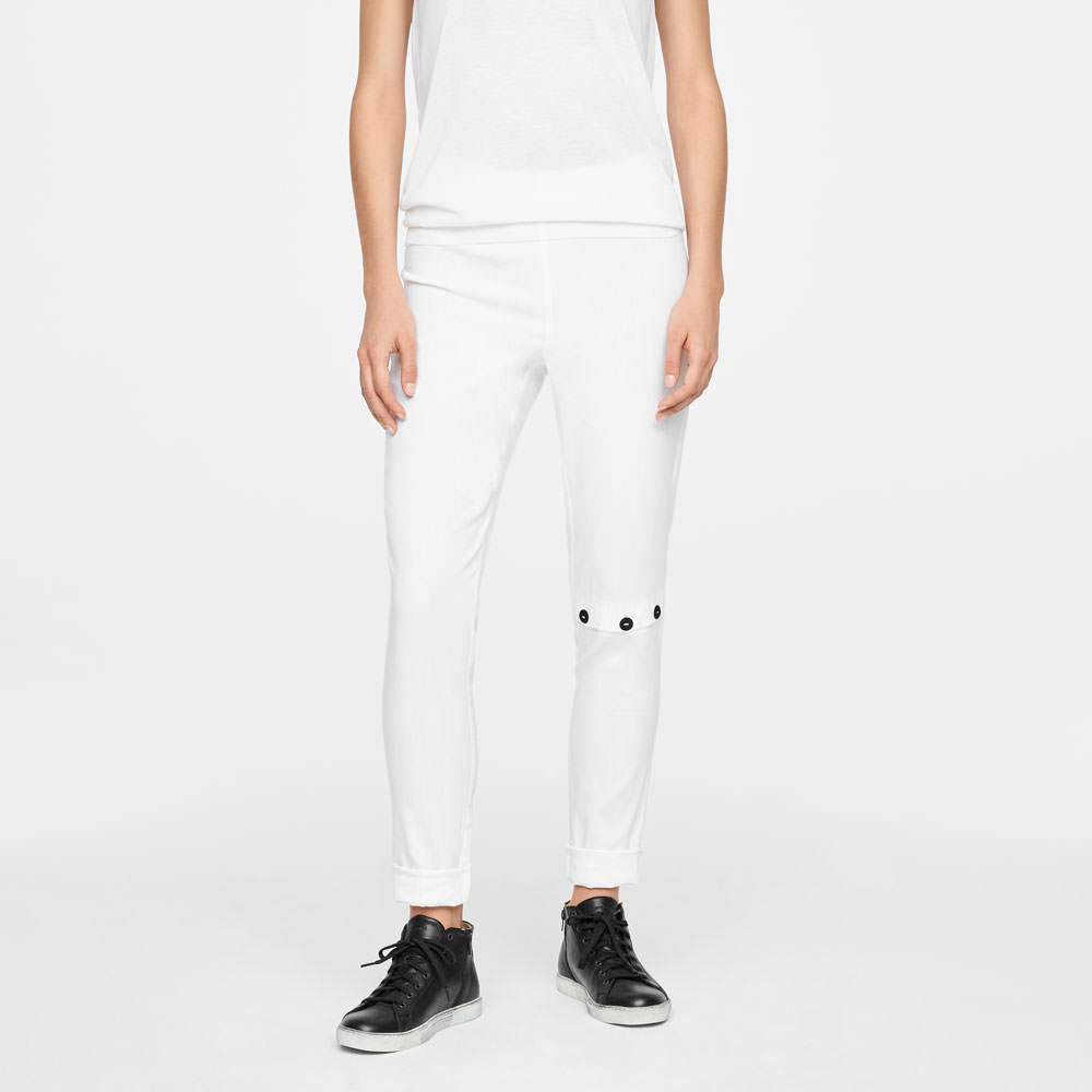 Sarah Pacini LINEN LEGGINGS - KNEE SLIT Front