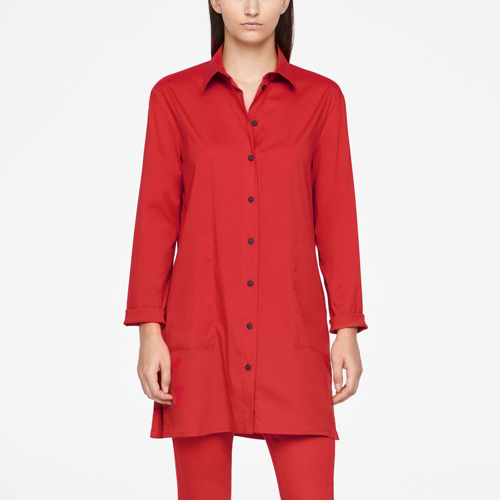 Sarah Pacini LANGE SHIRT - ZIJSPLITS Voorzijde