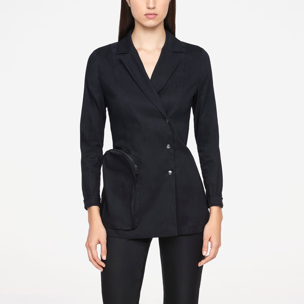 Sarah Pacini STRETCH LINEN JACKET Front