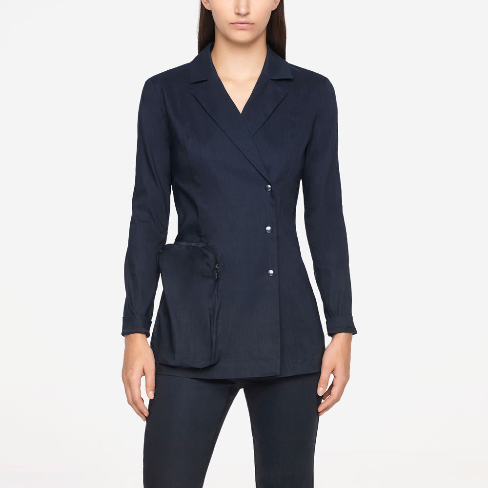 Sarah Pacini VESTE EN LIN STRETCH De face