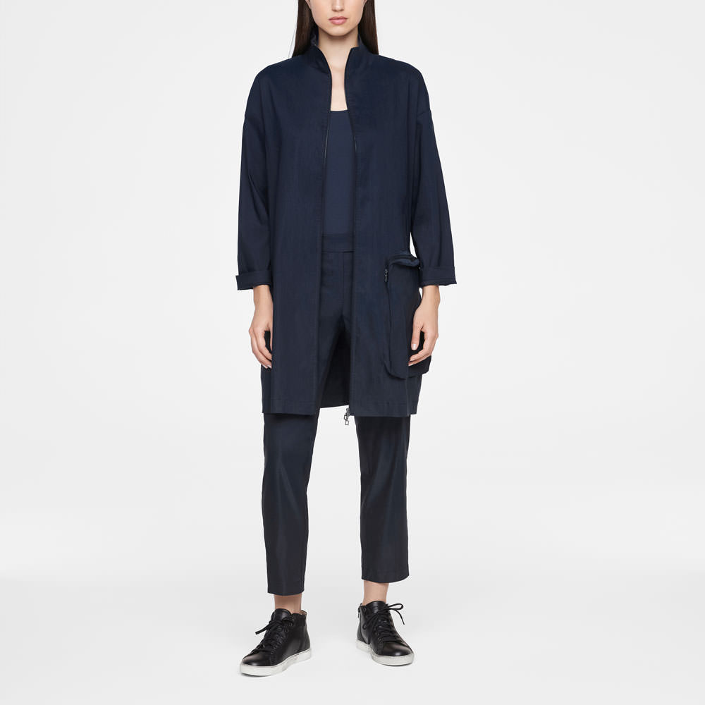 Sarah Pacini MANTEAU EN LIN STRETCH De face